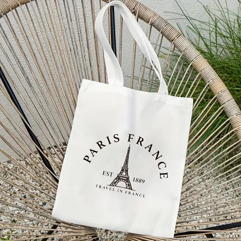 Street Fashion In Paris - 파리 여행용 토트백 여성용 에펠탑이 있는