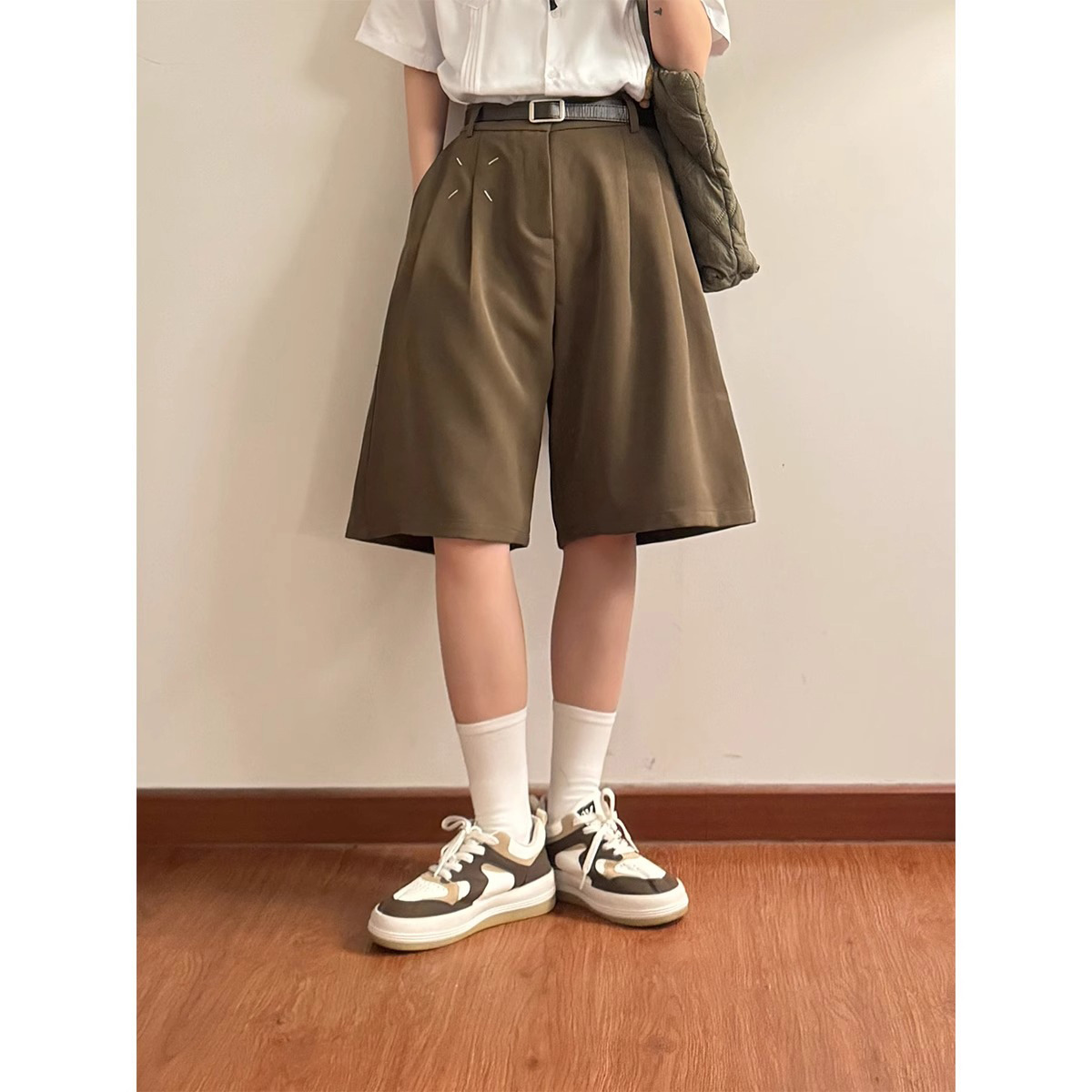 Street Fashion England - 빈티지 스트리트웨어 반바지 남성 와이드 레그