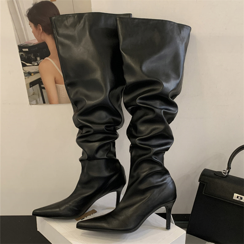 2026년 겨울 디자인 플리츠 포인티드 토 여성 롱 오 - Street Fashion Rome 2026 리뷰 및 가격