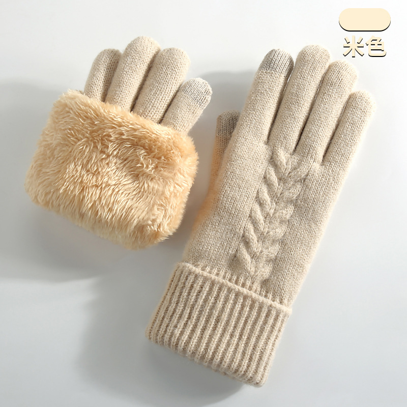 남녀공용 겨울용 니트 장갑, 이중 레이어 플러스 벨벳  - Street Fashion Gloves 리뷰 및 가격