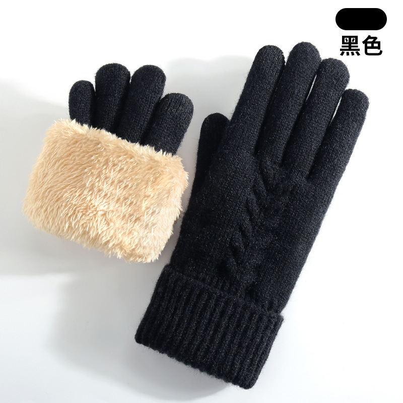 남녀공용 겨울용 니트 장갑, 이중 레이어 플러스 벨벳  - Street Fashion Gloves 리뷰 및 가격