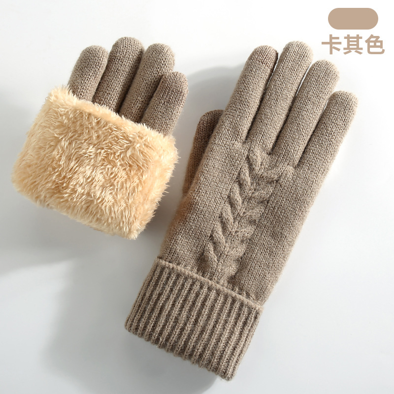 남녀공용 겨울용 니트 장갑, 이중 레이어 플러스 벨벳  - Street Fashion Gloves 리뷰 및 가격