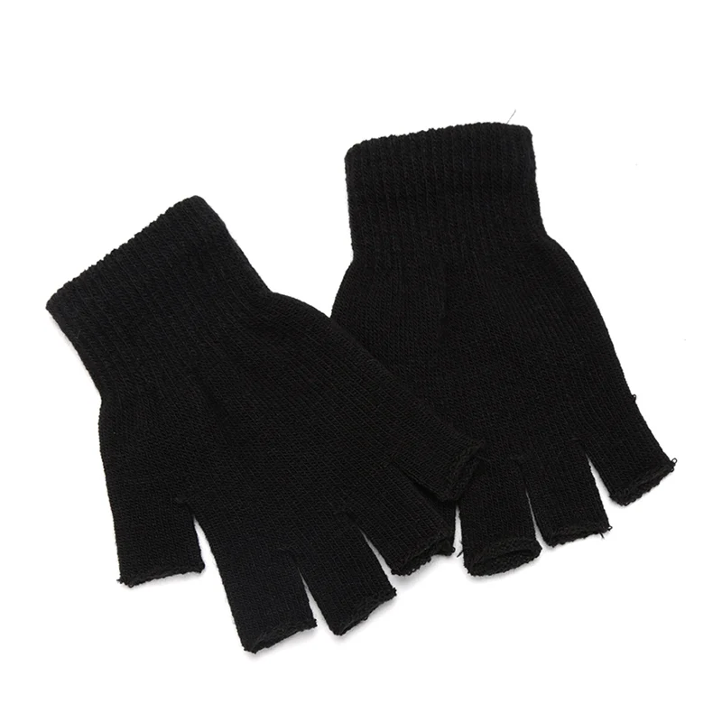 유니섹스 블랙 반손가락 장갑 울 니트 코튼 겨울용 따뜻 - Street Fashion Gloves 리뷰 및 가격