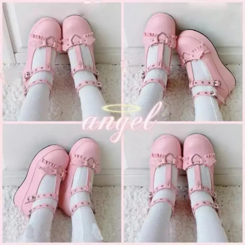 새로운 스위트 하트 버클 웨지 메리 제인 여성 핑크 티 - Chunky Sneaker Platform 리뷰 및 가격