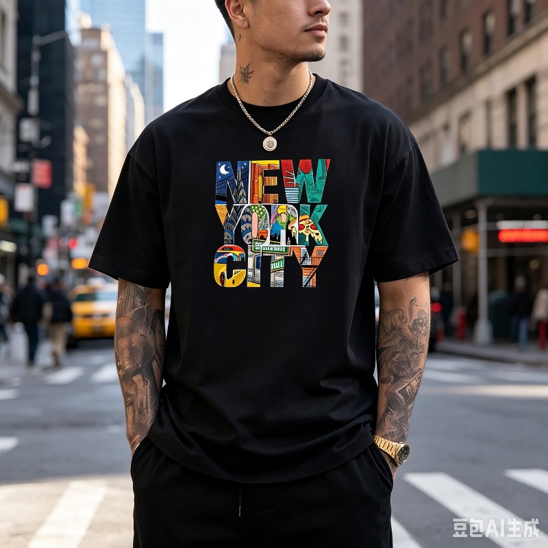 뉴욕시 그래픽 티셔츠 남성용 컬러풀 NYC 스트리트 프 - Street Fashion Nyc 리뷰 및 가격