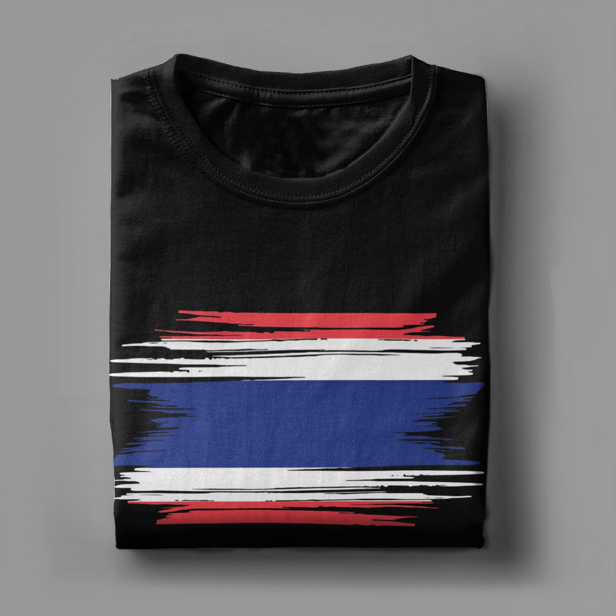 디스트레스드 태국 국기 티셔츠 남성 스트릿 스타일 10 - Street Fashion Thailand 리뷰 및 가격
