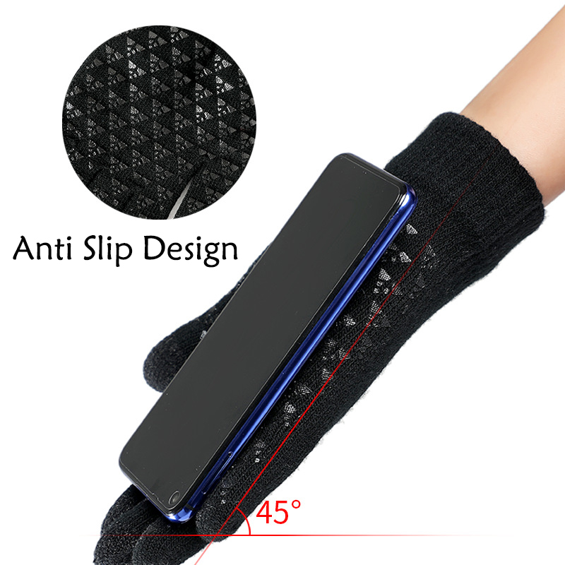 터치 스크린 장갑 겨울 따뜻한 안티 슬립 니트 장갑 남 - Street Fashion Gloves 리뷰 및 가격