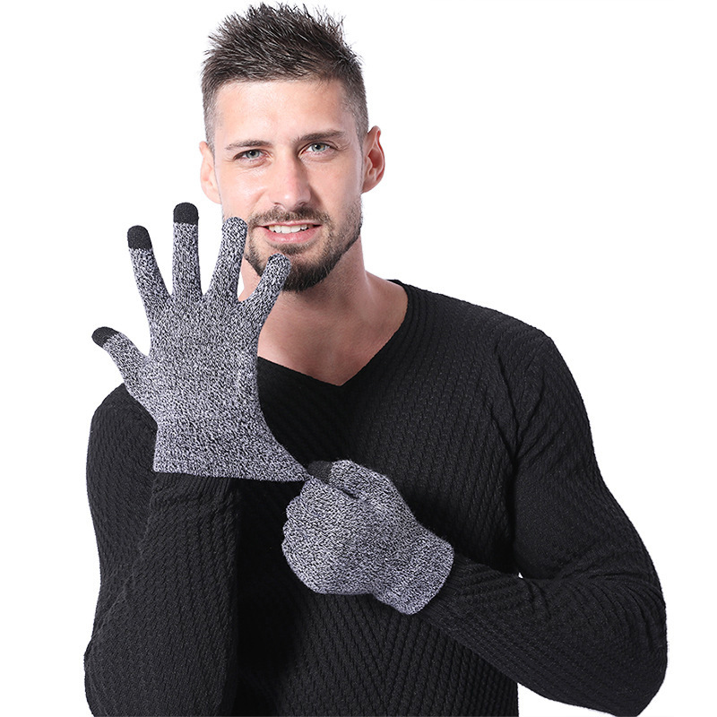 터치 스크린 장갑 겨울 따뜻한 안티 슬립 니트 장갑 남 - Street Fashion Gloves 리뷰 및 가격