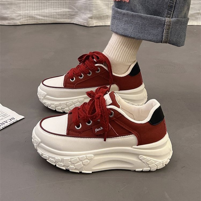 여성용 스프링 청키 화이트 스니커즈, 5cm 키높이 굽 - Chunky Sneaker Platform 리뷰 및 가격