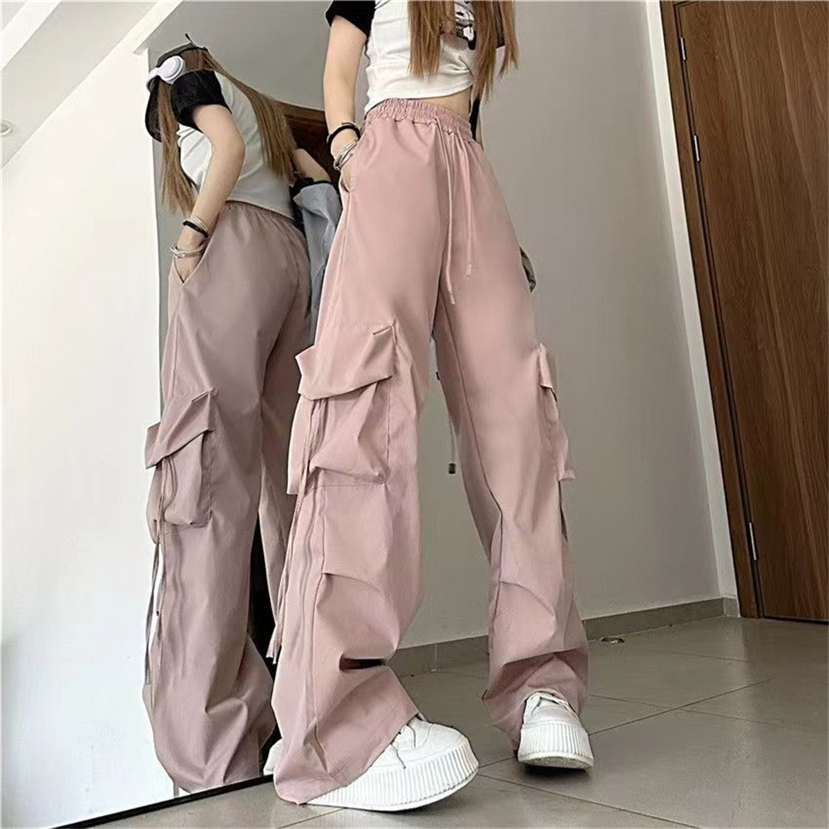 오버사이즈 포켓 하이 스트리트 팬츠 블랙 빈티지 하이웨 - Street Fashion England 리뷰 및 가격