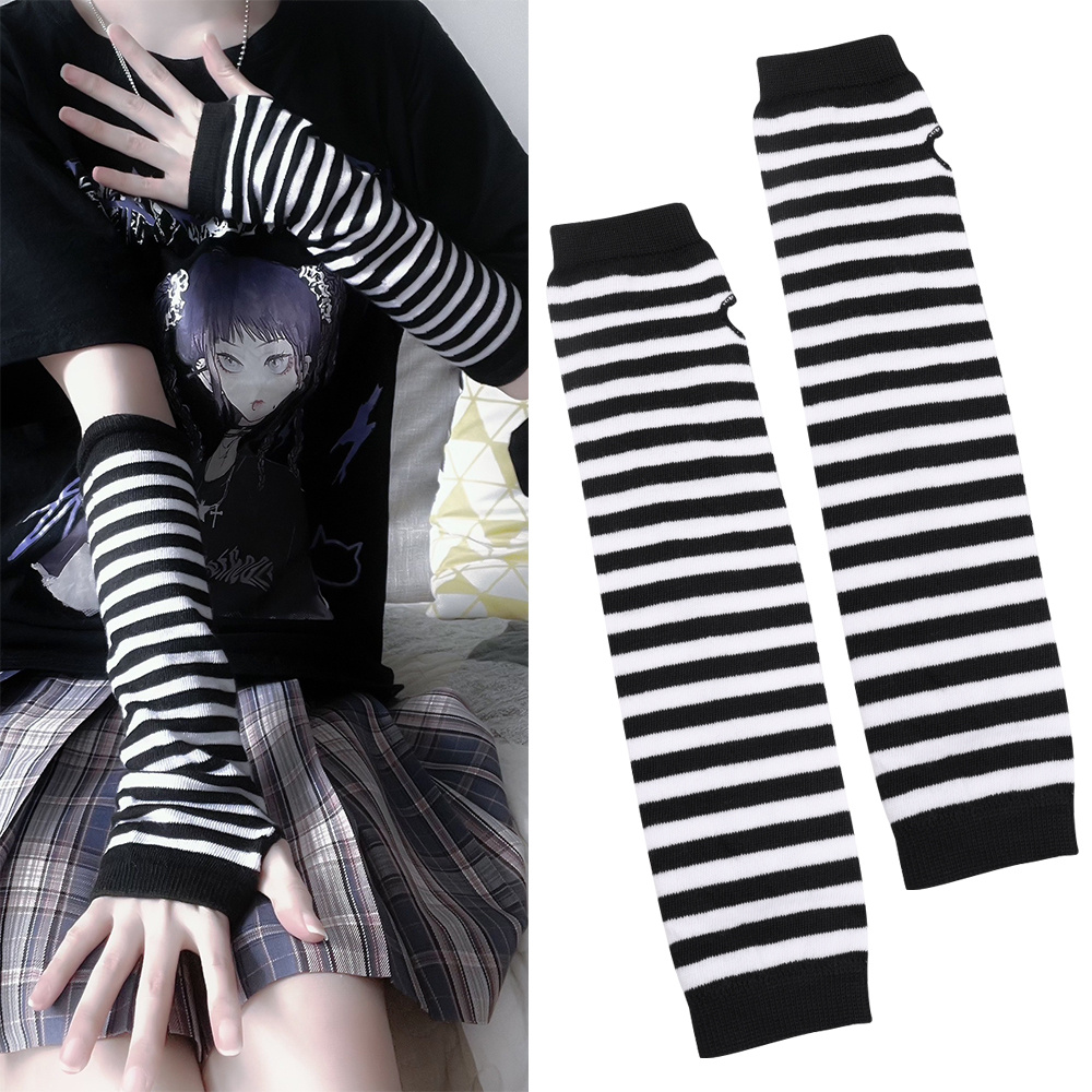 1쌍 반손가락 손목 보호대 따뜻한 니트 손가락 없는 긴 - Street Fashion Gloves 리뷰 및 가격