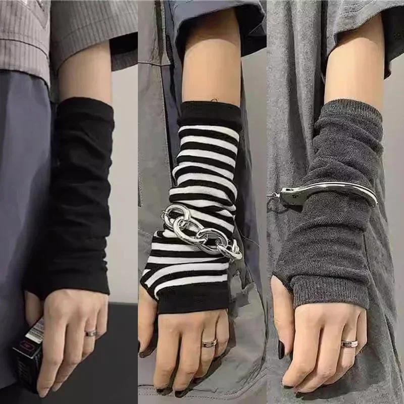 1쌍 반손가락 손목 보호대 따뜻한 니트 손가락 없는 긴 - Street Fashion Gloves 리뷰 및 가격
