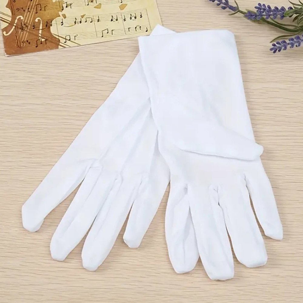 1/2 쌍 흰색 면 장갑 남자 정장 유니폼 장갑 명예  - Street Fashion Gloves 리뷰 및 가격