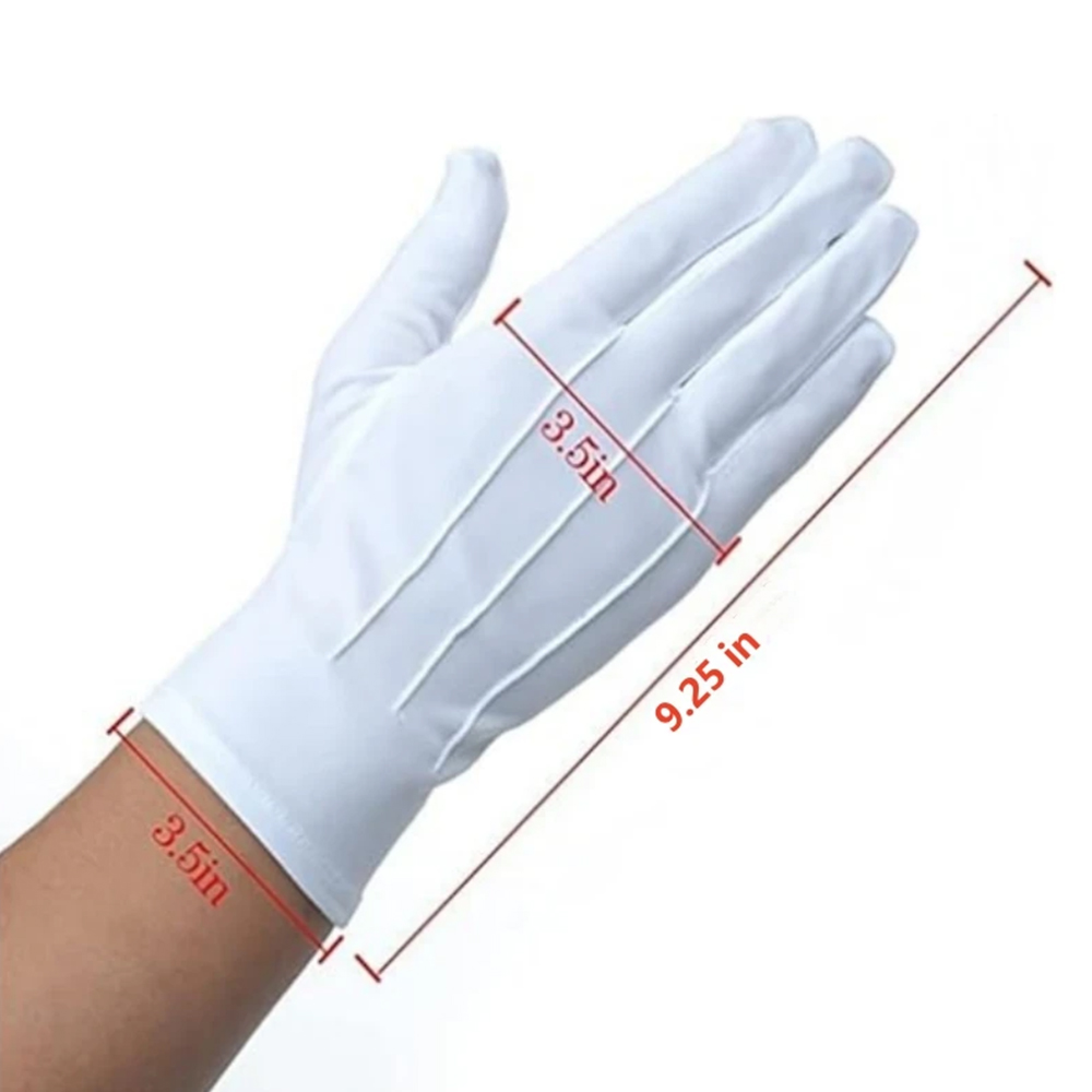 1/2 쌍 흰색 면 장갑 남자 정장 유니폼 장갑 명예  - Street Fashion Gloves 리뷰 및 가격