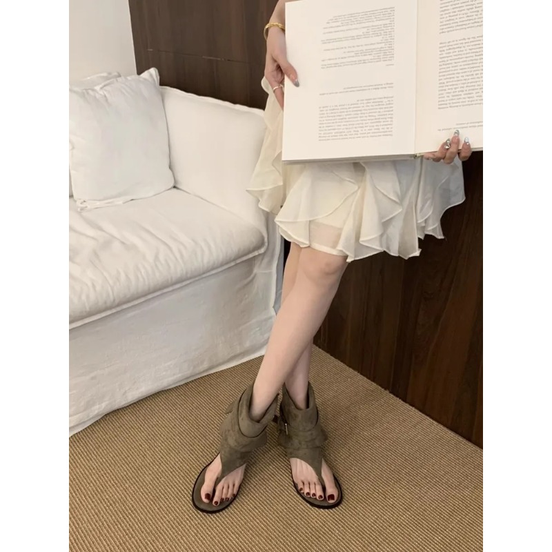 패션 오픈토 플랫 양가죽 샌들 레트로 하이탑 여성 스트 - Street Fashion Rome 2026 리뷰 및 가격