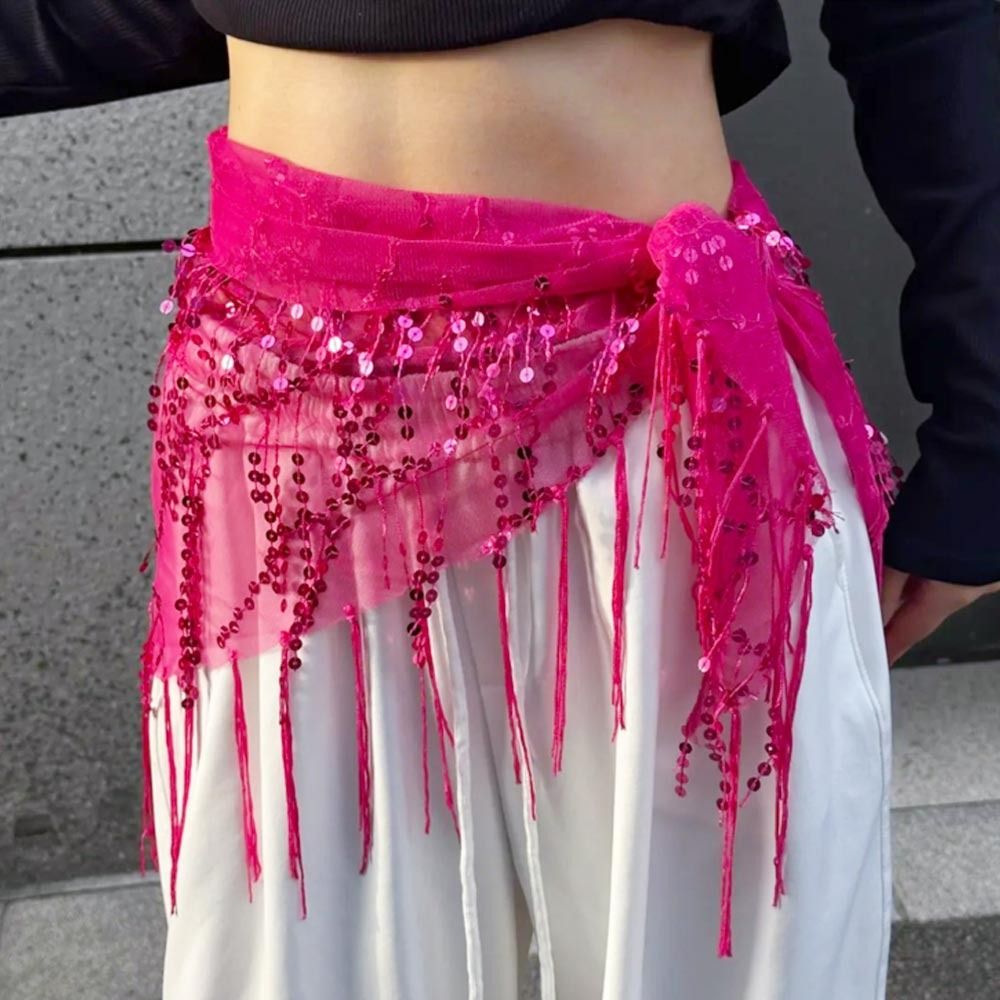 패션 스팽글 장식 벨리 댄스 벨트, 태슬, 스트리트 댄 - Street Fashion Thailand 리뷰 및 가격