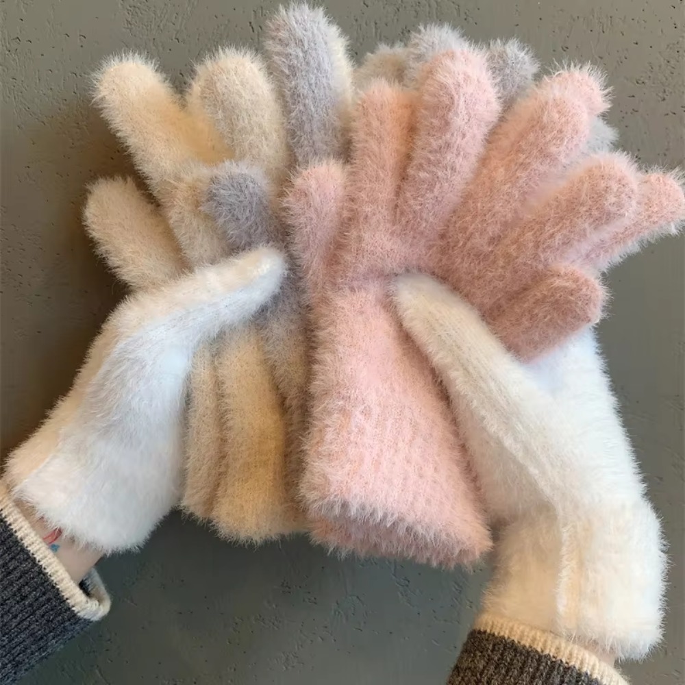 패션 두꺼운 퍼리 장갑 방한용 따뜻한 5손가락 장갑 방 - Street Fashion Gloves 리뷰 및 가격