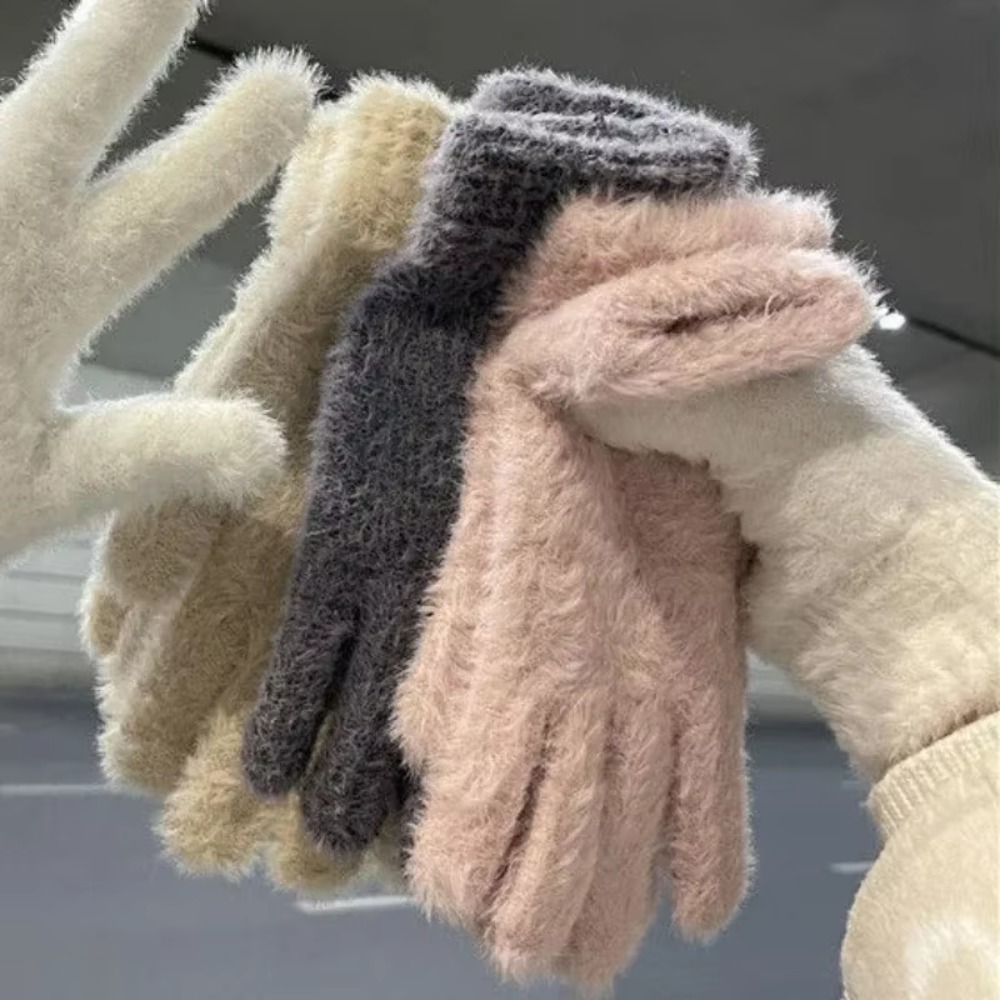 패션 두꺼운 퍼리 장갑 방한용 따뜻한 5손가락 장갑 방 - Street Fashion Gloves 리뷰 및 가격