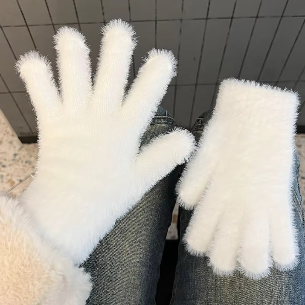 패션 두꺼운 퍼리 장갑 방한용 따뜻한 5손가락 장갑 방 - Street Fashion Gloves 리뷰 및 가격