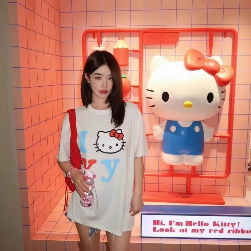 반팔 산리오 여름 순면 유니섹스 티셔츠 헬로키티 트렌디 - Street Summer Fashion 리뷰 및 가격