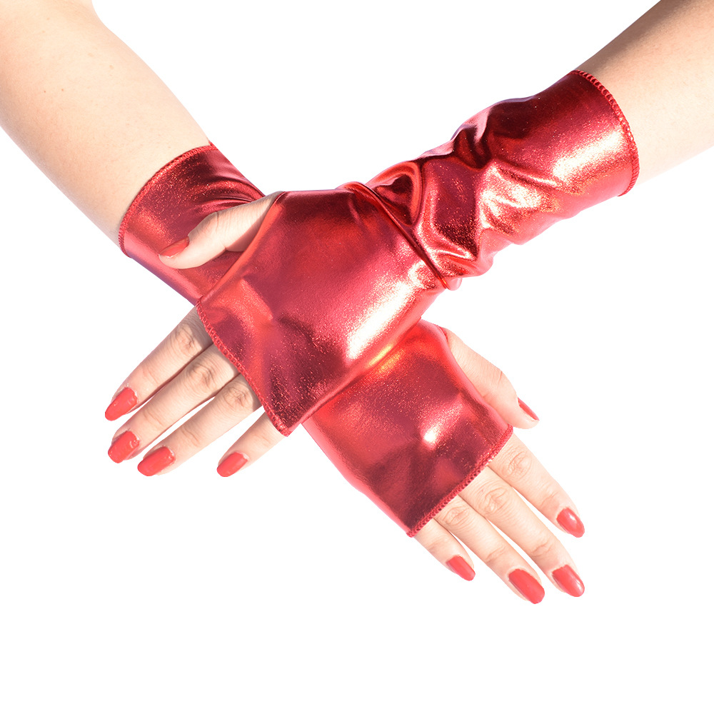 1 쌍 여성용 가짜 특허 가죽 펑크 고딕 스타일 짧은  - Street Fashion Gloves 리뷰 및 가격